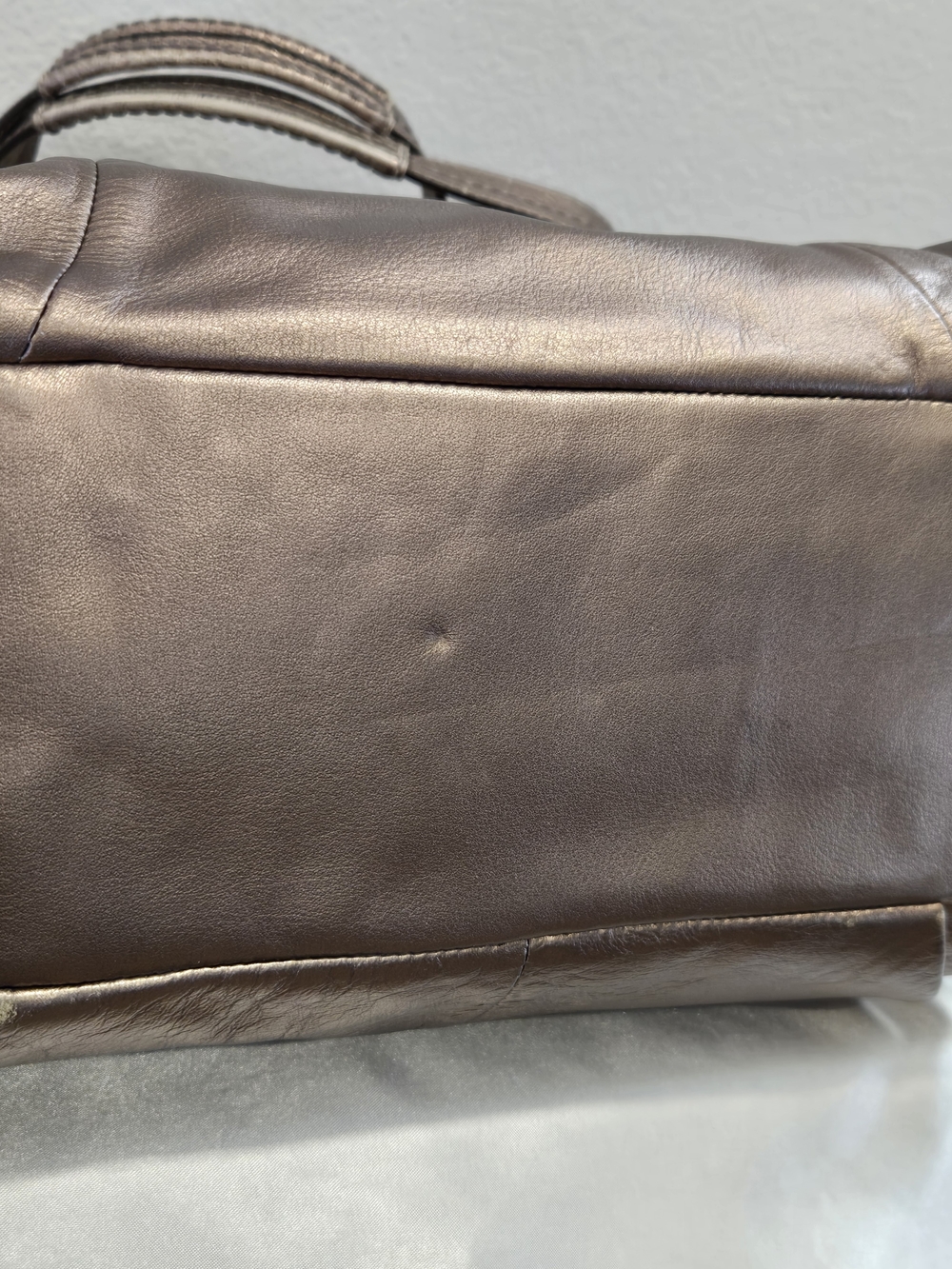 Coach Bronze Metallic Leather Shoulder Bag EUC - Picture 11 of 16